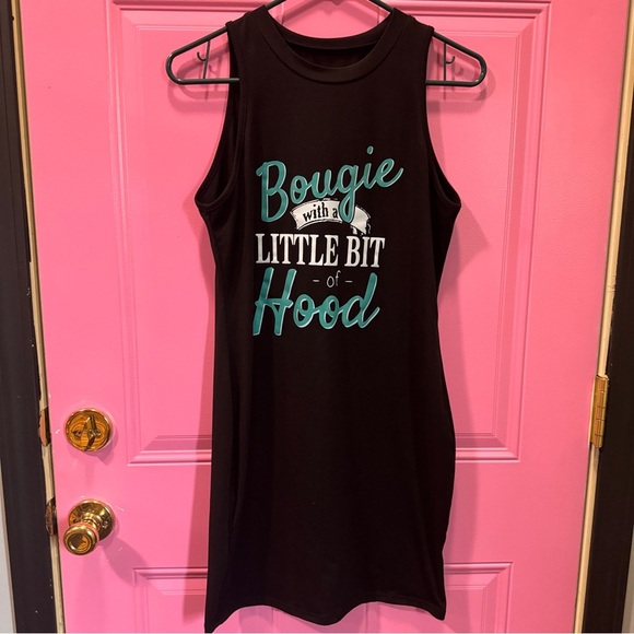 Dresses & Skirts - Black Graphic Sleeveless Dress